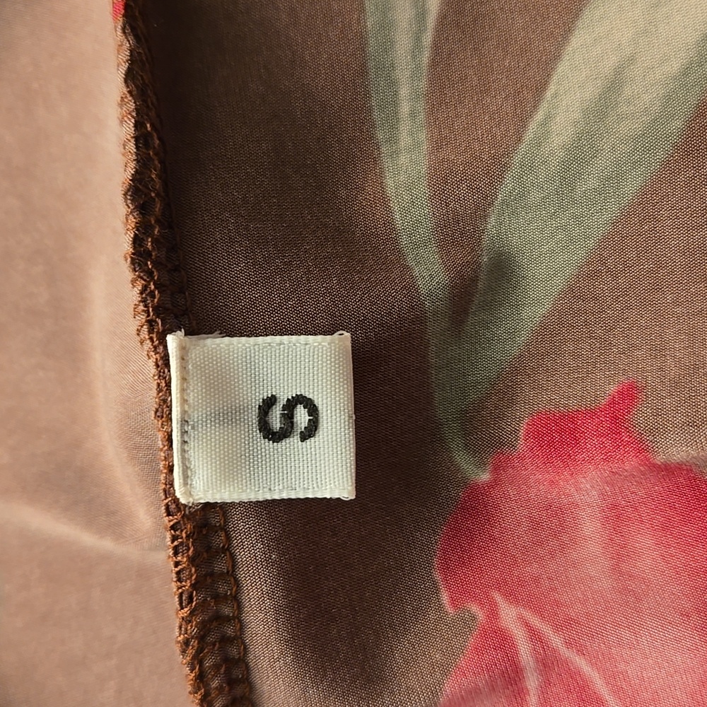 Prada Asymmetrical Dress in Pink and Brown Floral - Picture 8 of 11